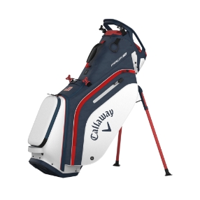 FAIRWAY 14 STAND BAG WHITE/NAVY/RED/FLAG